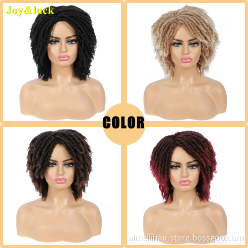 Wholesale Price Ladies Dreadlocks Wigs Soft Black Short Dread lock Braided Wigs For African Women Braiding Synthetic Hair Wigs